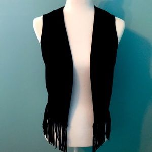 NWT! Eight Sixty Black Fringe Vest! XS
